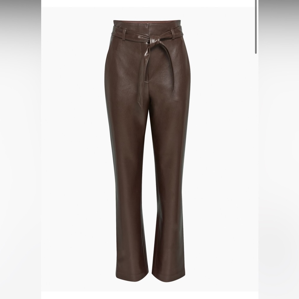 💫SALE Aritzia Babaton Vegan Leather Tie-Front Belted Pants - Picture 2 of 11